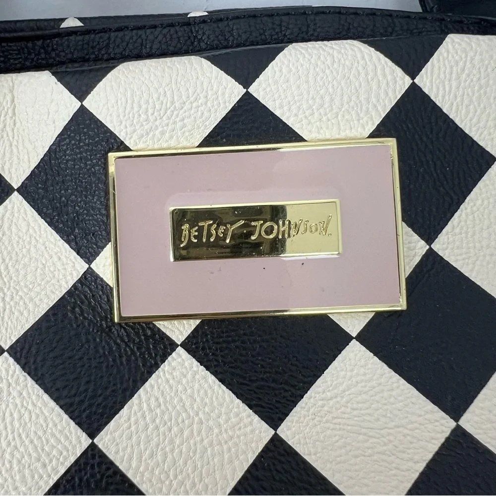Betsey Johnson Checkered Black and White Handbag - Picture 2 of 13